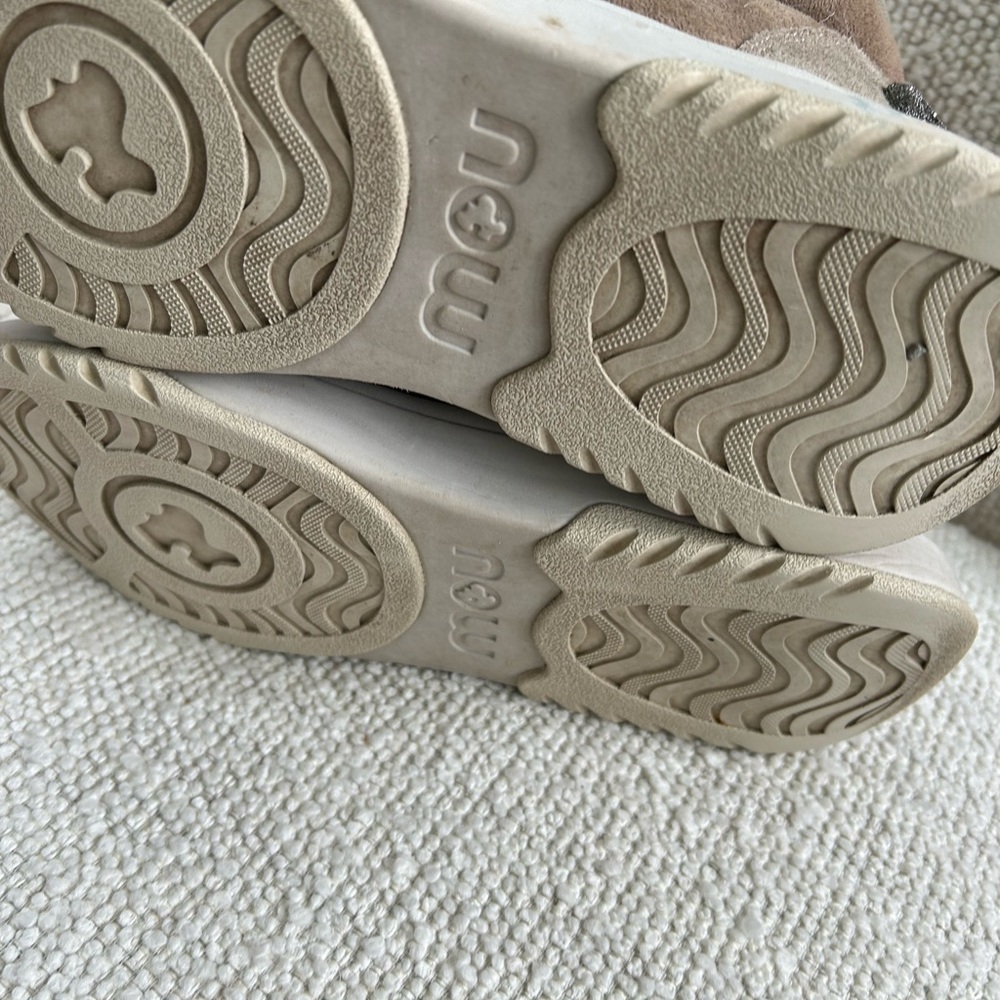 Mou Brown Ankle Boots with Cream Trim - Picture 2 of 6